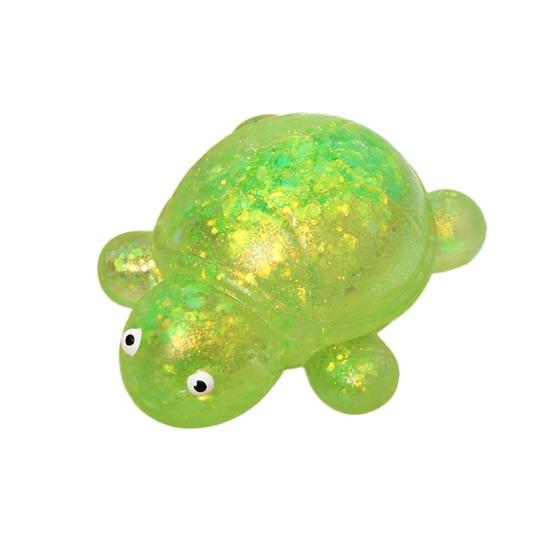 

Squeeze Toy Soft Rubber Stress Relief Toy Slow Rebound Glitter Powder Turtle Shape Decompression Tool