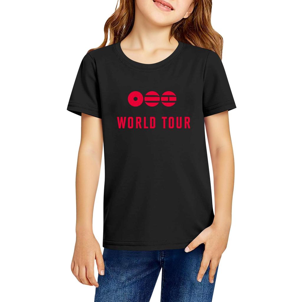 Modische Rundhals-Kurzarm-Arbeitskleidung bedruckte Oberteile für Kinder-Sommeroberteile