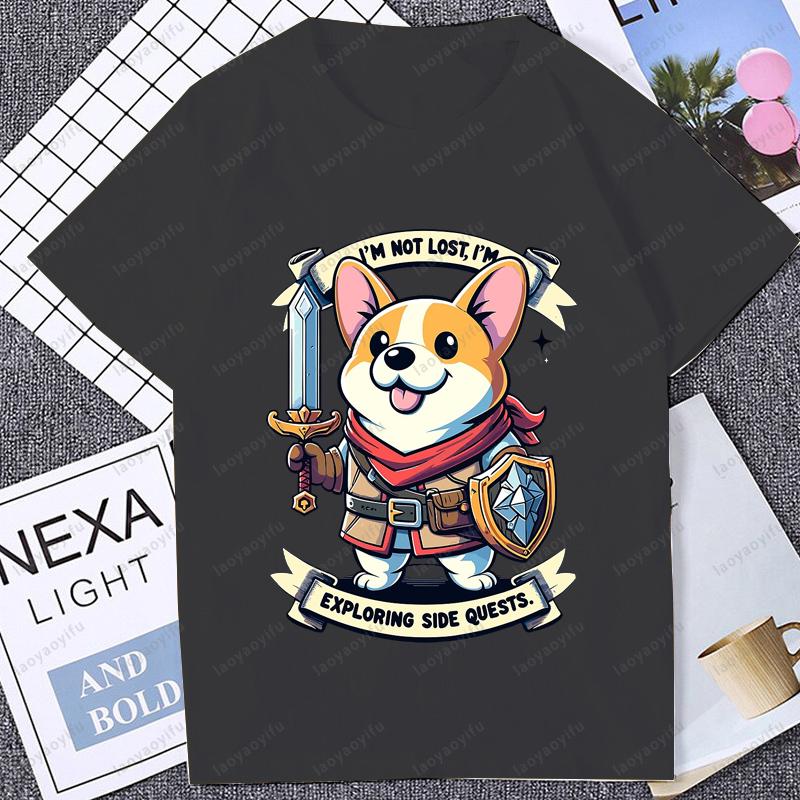 Funny Shiba Inu Graphic Cartoon T Shirt Short Sleeve Humor Japanese Dog Printed T-shirt Casual Streetwear Soft Tshirts