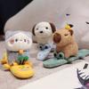 Kawaii Capybara Animal Slap Snap Wrap Bracelets Dog Cat Stuffed Animal Plush Toy Kid Cute Hand Ring Wristband Creative Gift
