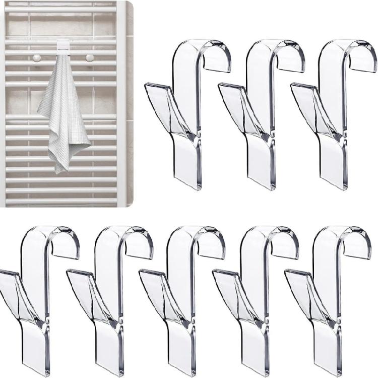 Clear Adhesive Holders Pack Of 8 For Hanging Towels Clothes And Decorations In Any Room