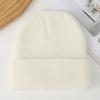 Gorro de Lana de Punto de Doble Capa de Color Sólido - Sombrero Pulóver Cálido para Exterior