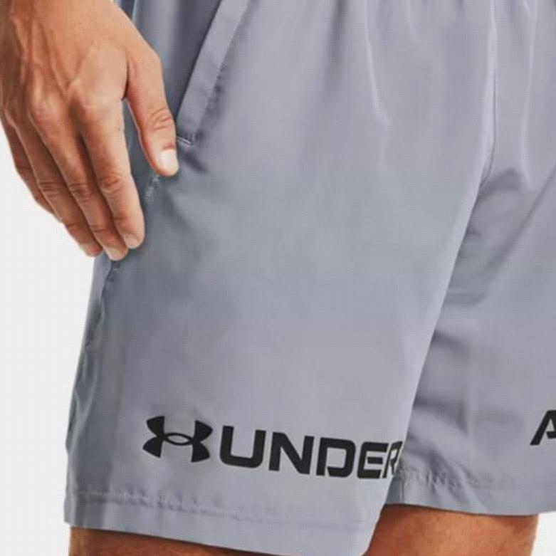 Under Armour Woven Graphic Letter Print Elastic Waist Casual Shorts Men shorts Steel 1361433-035