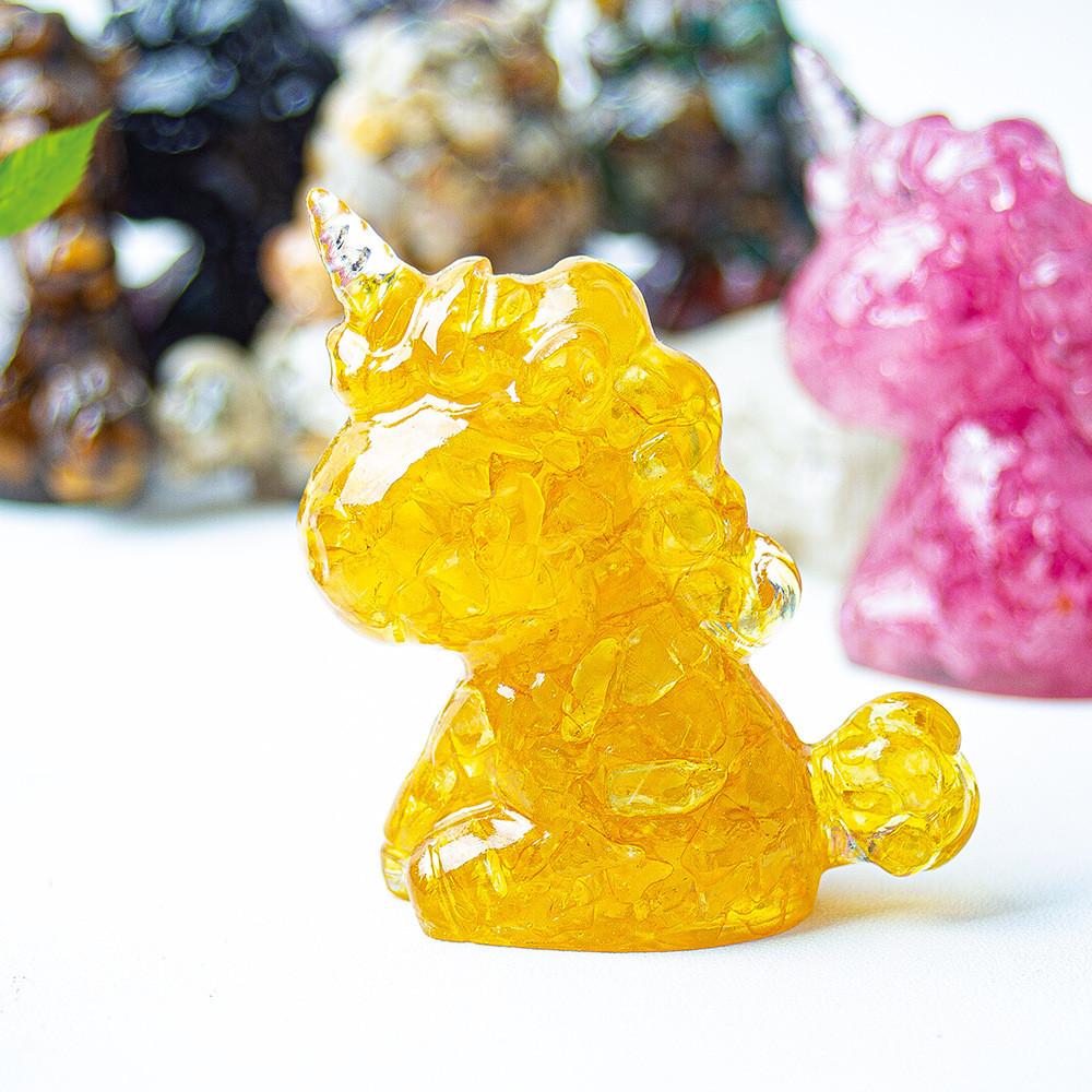 Unicorn Resin Figurine With Handcrafted Crystal Texture For Home Decor And Giftgiving