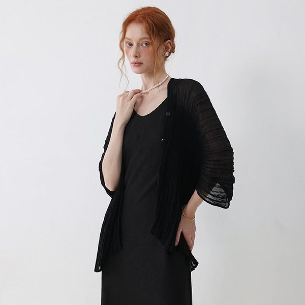 Abang Pleats Puff Cardigan