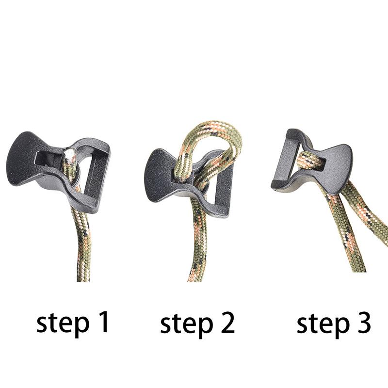 10Pcs Camping Awning Tent Guyline Runner Guy Lines Stopper Cord Rope Tightener