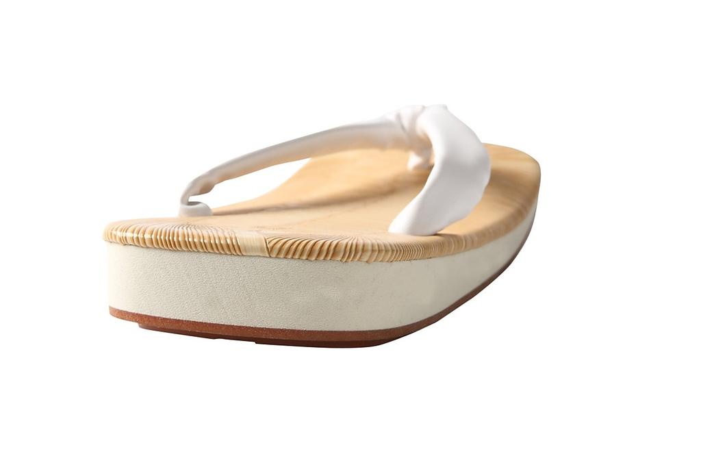 Edoten Geta Sandals, Made In Japan, Yellow Tatami Fabric, Non-Slip Candy Soles, White Straps, Size 3L (XXL)