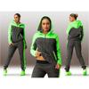 Elegant Splicing Contrast Color Sweater Sports Suit 2pcs Pullover Hoodie Sweatshirt