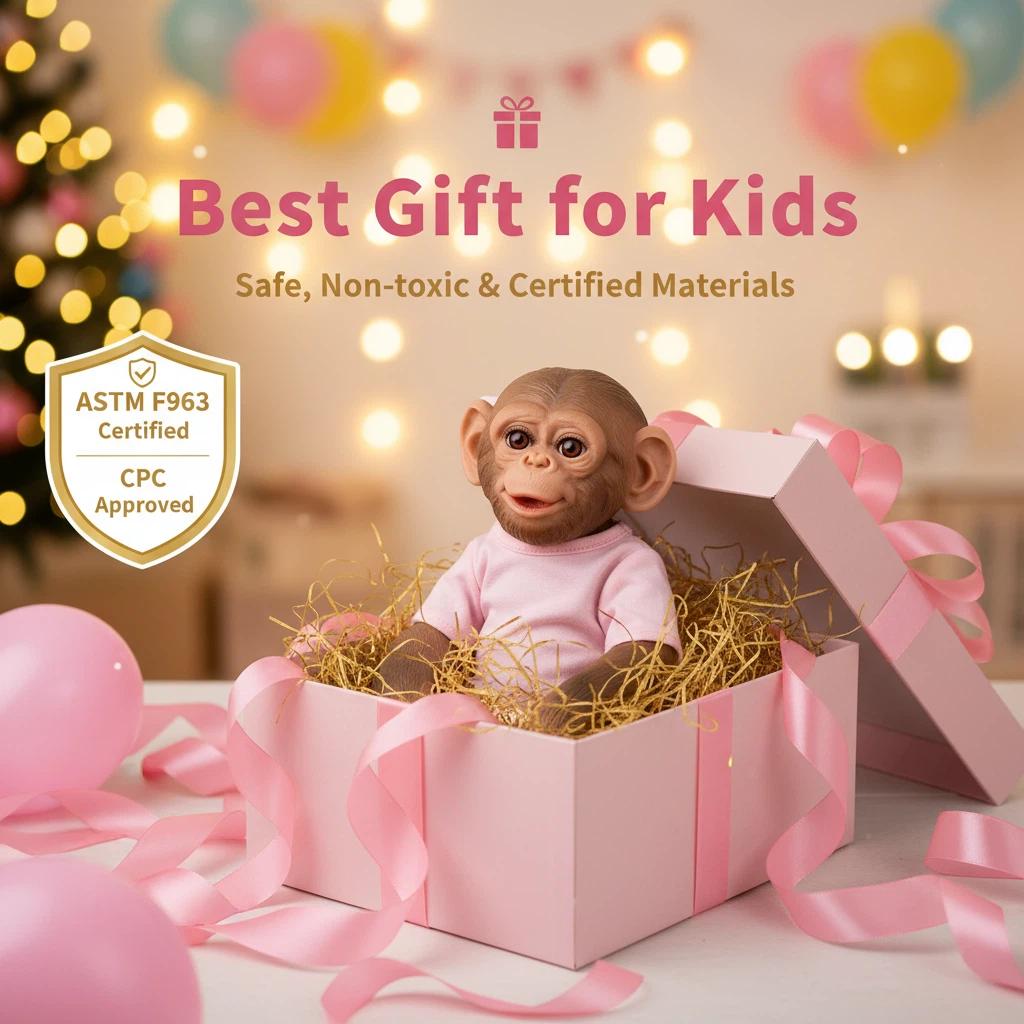 NPK 19inch Full body Vinyl Monkey Finished Reborn Baby Doll Lifelike Baby 3D Painting Baby Toy