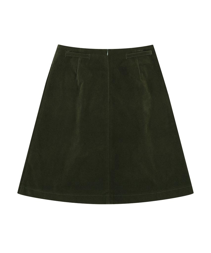 Deliscent Choni Velvet Skirt [Khaki]