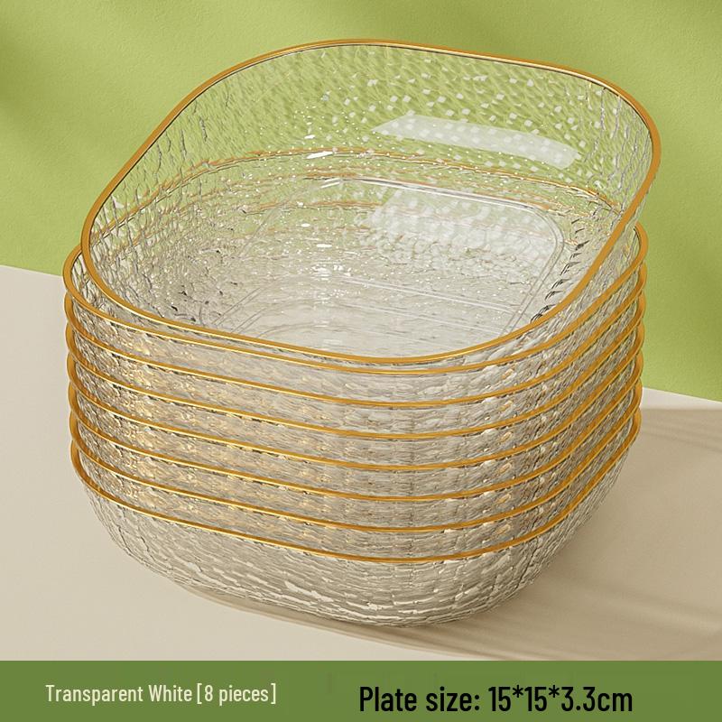 Luxury Plastic Bone Dish: Versatile Small Plate for Snacks, Fruits, Residue Storage, and Stir-Fry.