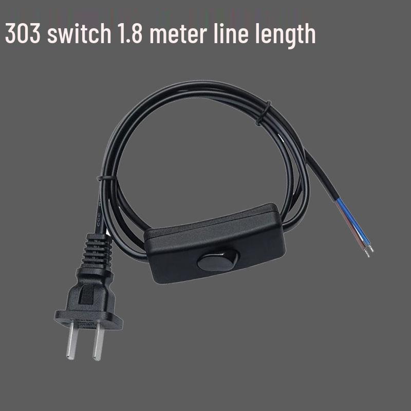 Heavy-Duty All-Copper 1.8m Desk Lamp Power Cord with Universal Boat-Shaped Switch (Up to 150W)
