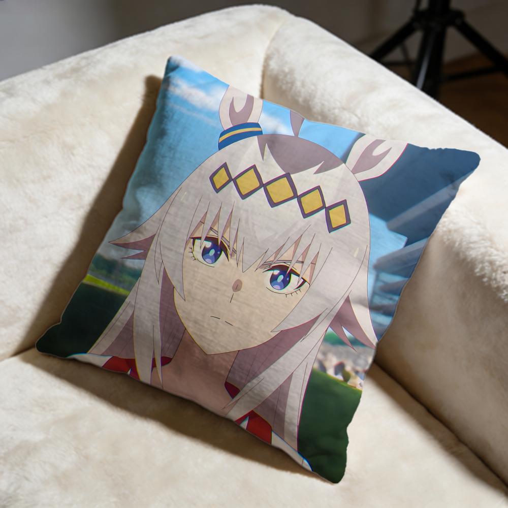

Hot UUUma Musume Cinderella Grayable Cushion Cover Soft Decorative Pillow Case Suitable for Bedroom Sofa Car Travel Use 30X30cm