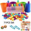 Colorful Rainbow Bear Counting Math Toy Set For Early Education
