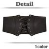 Corset Fashion Girdle Black Gothic Lolita Accessory BT549 [White Fang] Lace-up Women's (Black)