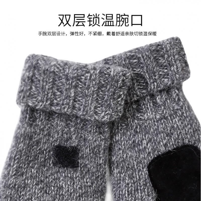 Warme Woll-Halbfinger-Fahrradhandschuhe Mit Klappbarem Oberteil Unisex Winter-Fahrradbekleidung DZ07