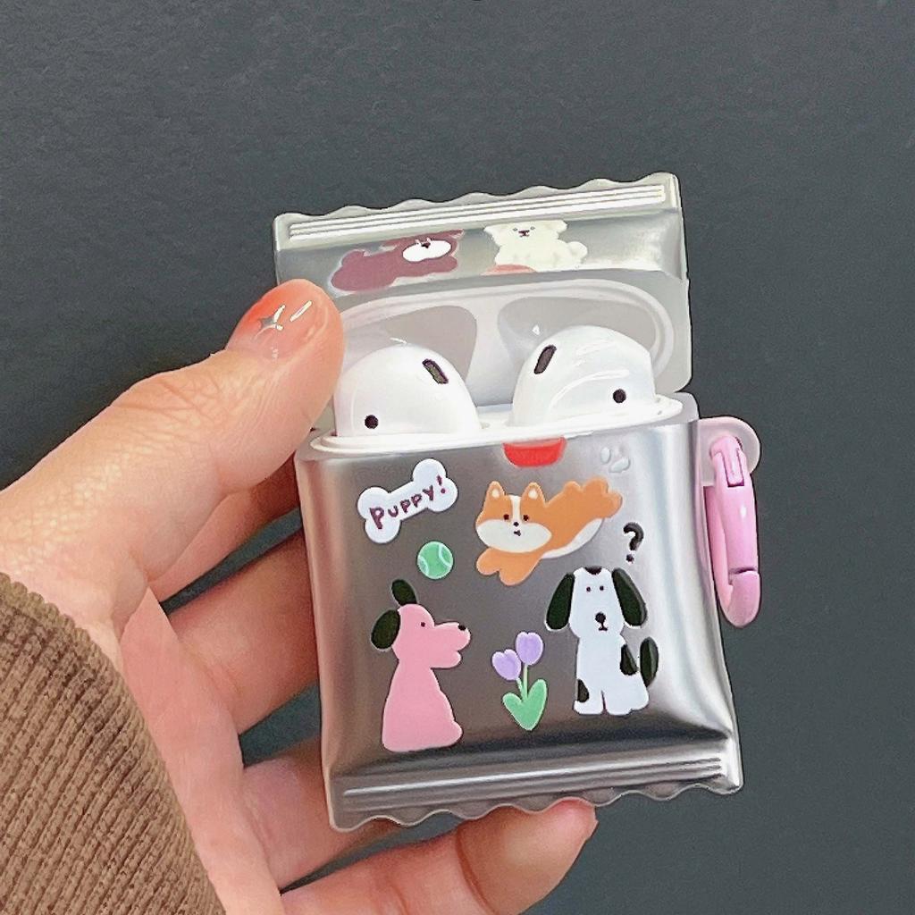 Cartoon Dog Silver Earphone Case For Apple Airpod 3 1 Pro 2nd 2 Wireless Bluetooth Charging Box Puppy Cute Headset Cover Capa