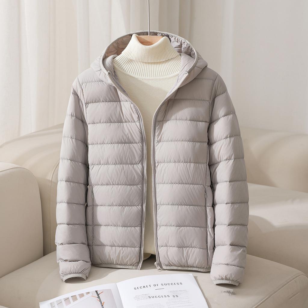Women's Autumn and Winter Down Jacket Elegant Age-reducing Simple Fashion Commuting Warm Hooded Down Jacket