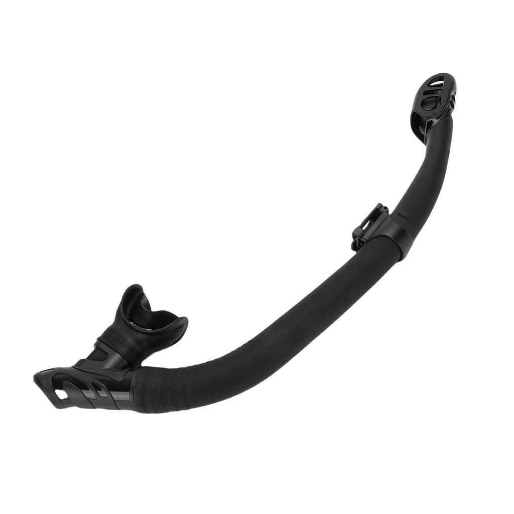 Dual Function Wet Full Dry Diving Snorkel with Bite Valve for Freediving Snorkeling Universal Diving Gear Easy Breath Black