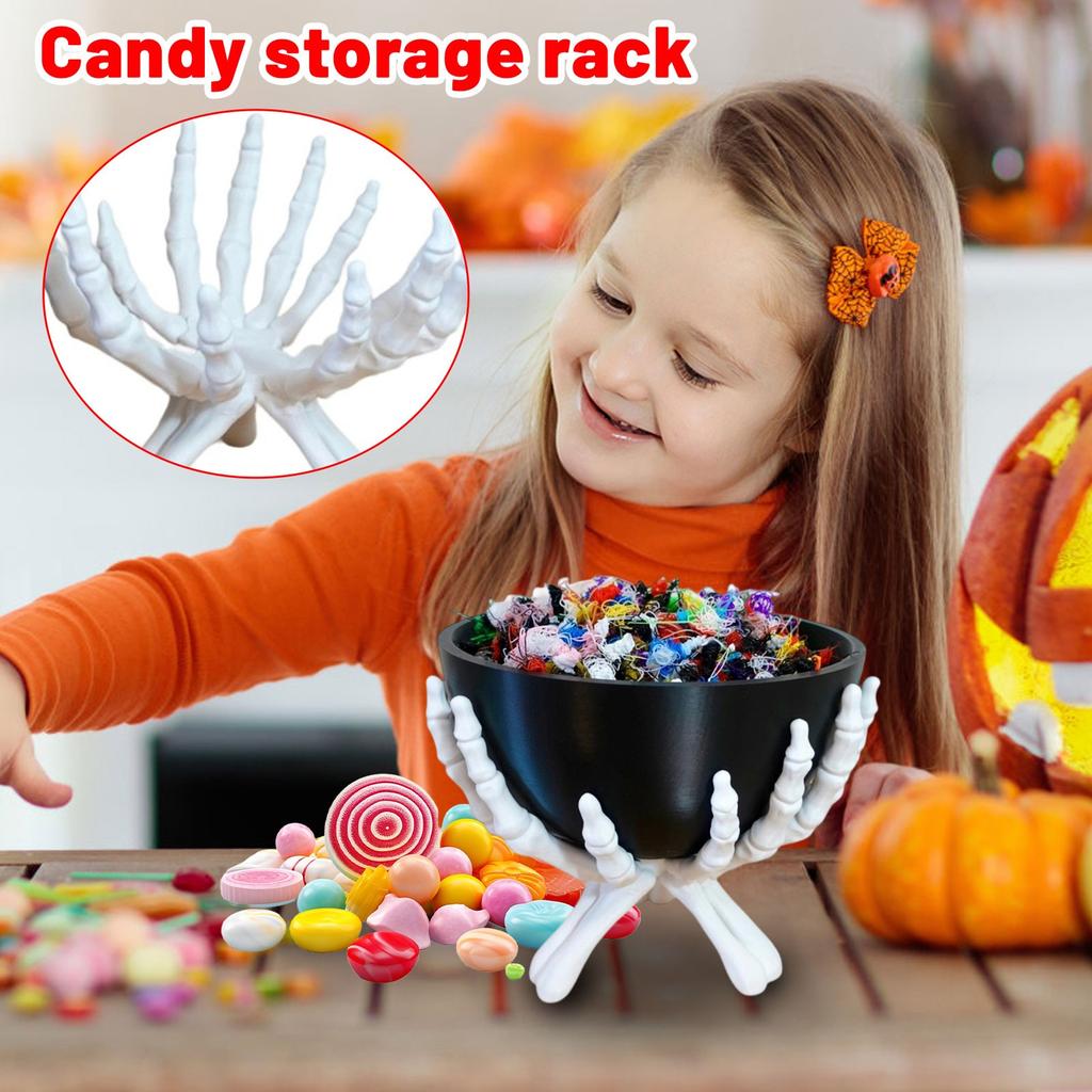 Skeleton Hand Bowl Stand - Gothic Halloween Candy, Decorations Or Trinket Display Stand - Removable Bowl - 3D Printed