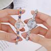 Round Small Dial Luxury Wrist Watches Steel Strap Womens Quartz Wristwatch  Students Gift