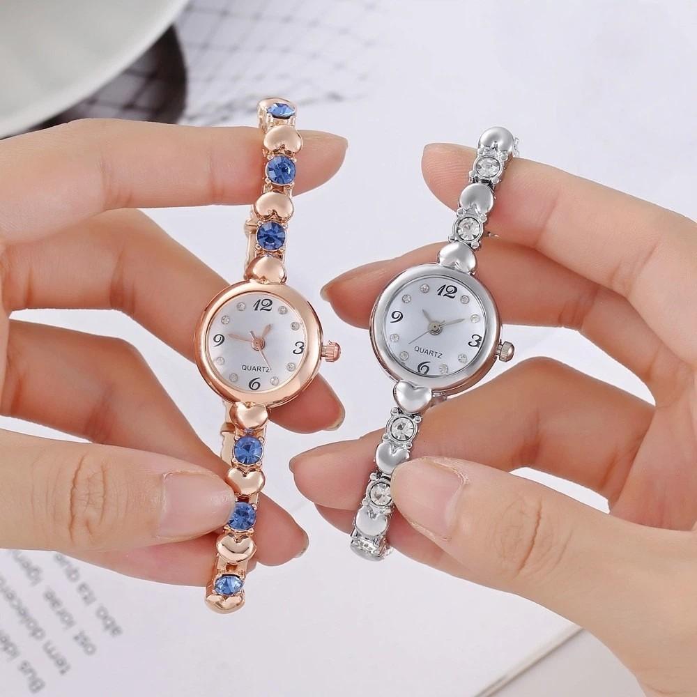 Round Small Dial Luxury Wrist Watches Steel Strap Womens Quartz Wristwatch  Students Gift