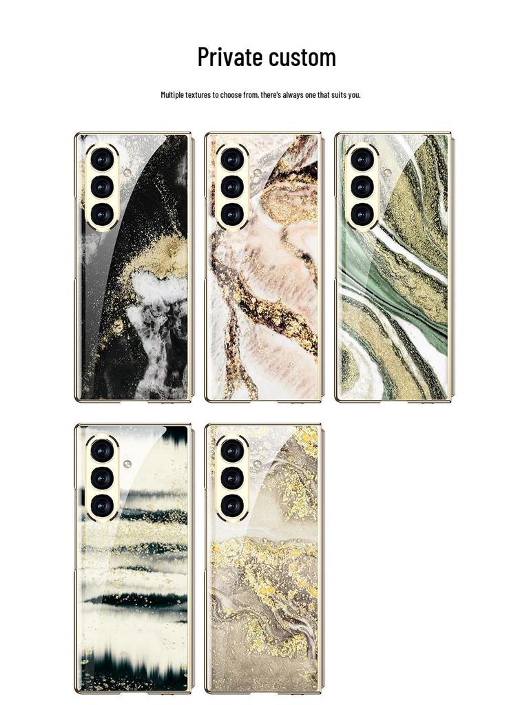 Samsung Z Fold7 Marble Folding Case: Stylish & Trendy Glass Cover for Women