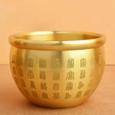 1Pcs Wealth Attracting Pure Brass Cornucopia Small Mini 4.5-7cm Baifu Rice Cylinder Auspicious Surface Polished Baifu Jar Cup