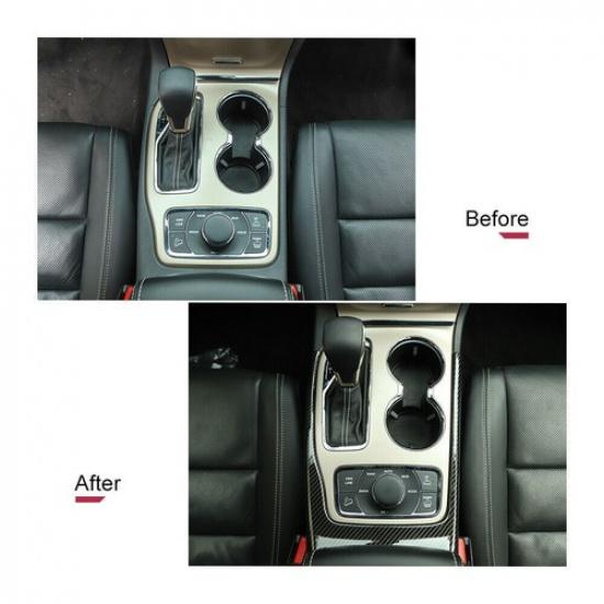 For 2014-20 Jeep Grand Cherokee Console Gear Shift Panel Decor Trim Carbon Fiber