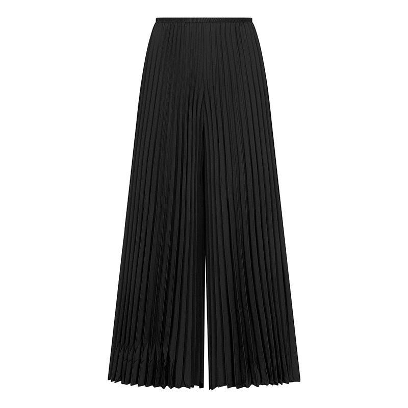 Pantaloni gonna comodi casual larghi a gamba larga da donna, estivi, design plissettato con effetto fluttuante