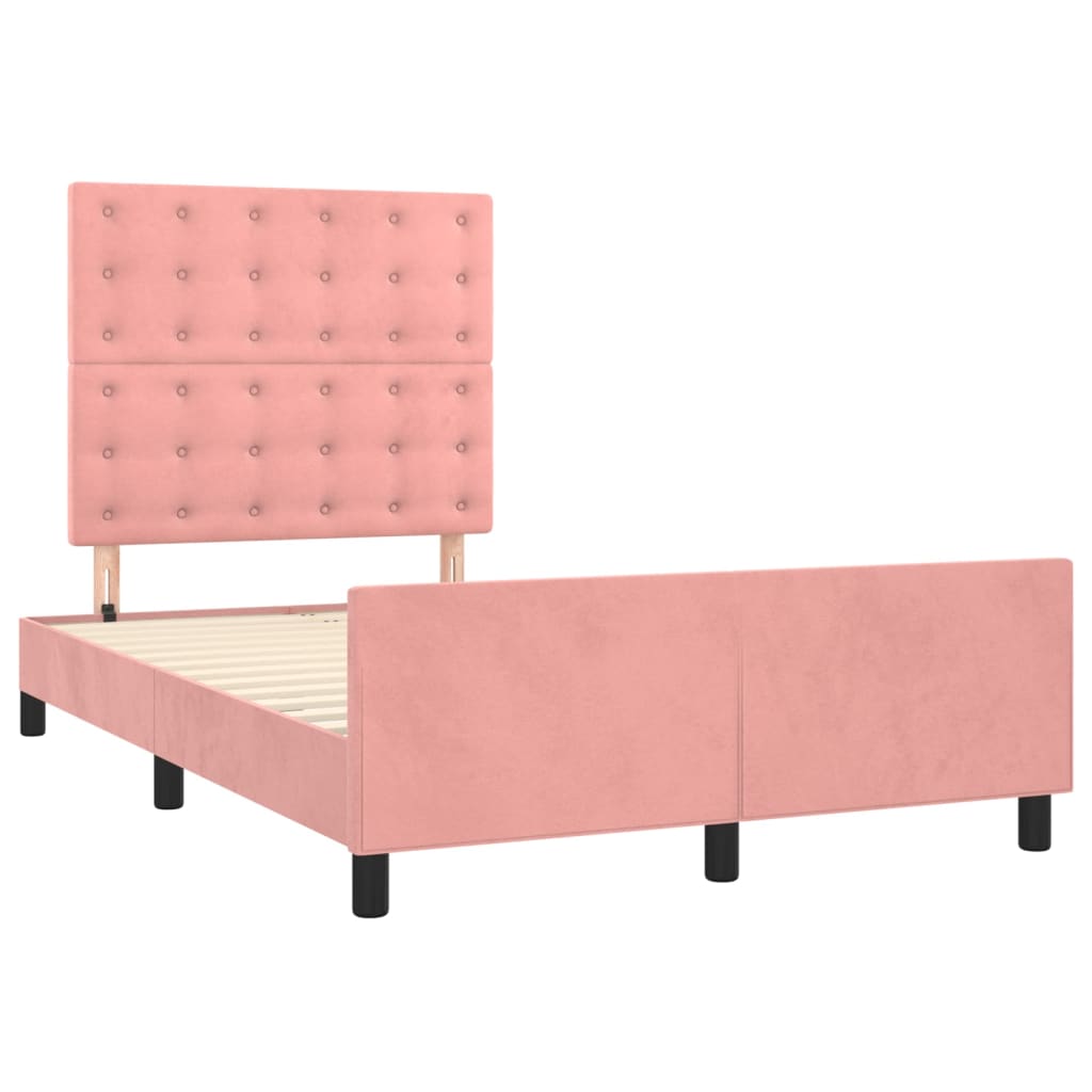 Bed Frame without Mattress Pink 120 x 190 cm Velvet