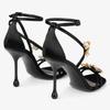 Fashion Luxury Gold Flower Decoration Ankle-Wrap Heeled Sandals Women Summer Sexy Square Toe High Heels Elegant Banquet Wedding Shoes