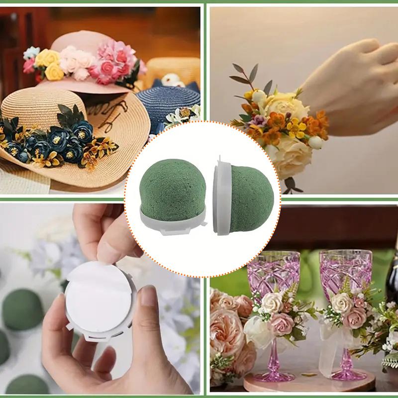 Mini-Rundsteckschaum, 1/12 Stück halbkugelförmiger Steckschaum mit Kleberückseite, Klebender Steckschaum, Künstlicher Blumenlehm DIY