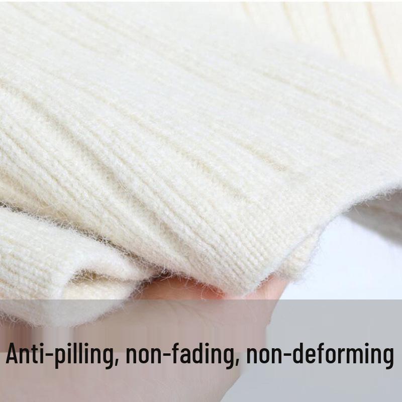 Jupe Midi Tricot Épais Fendue pour Femme - Laine Polyvalente à Taille Élastique pour Automne/Hiver 2025