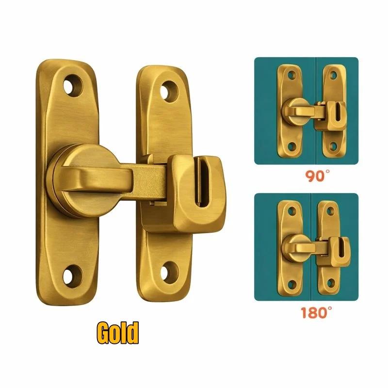 Thickened Alloy Door Latch - Hasp Anti-Theft Bathroom Lock with No-Punch Bolt