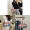 Street Style Small Crossbody Bag With Denim Red Plaid Pattern For Daily Use
