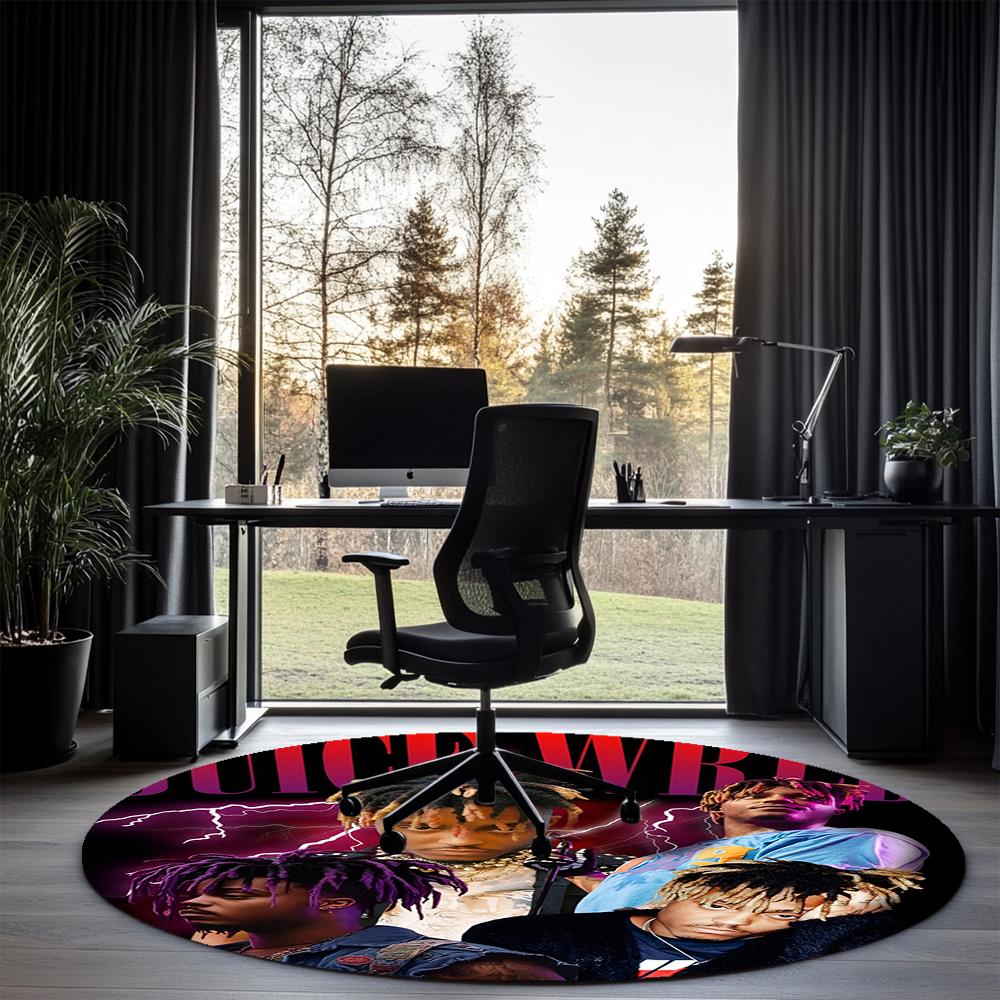 Juice WRLD Printed Round Rug Carpet Chair Rug Area Rug Entryway Doormats,for Office Chair Living Room Bedroom Kitchen Room.