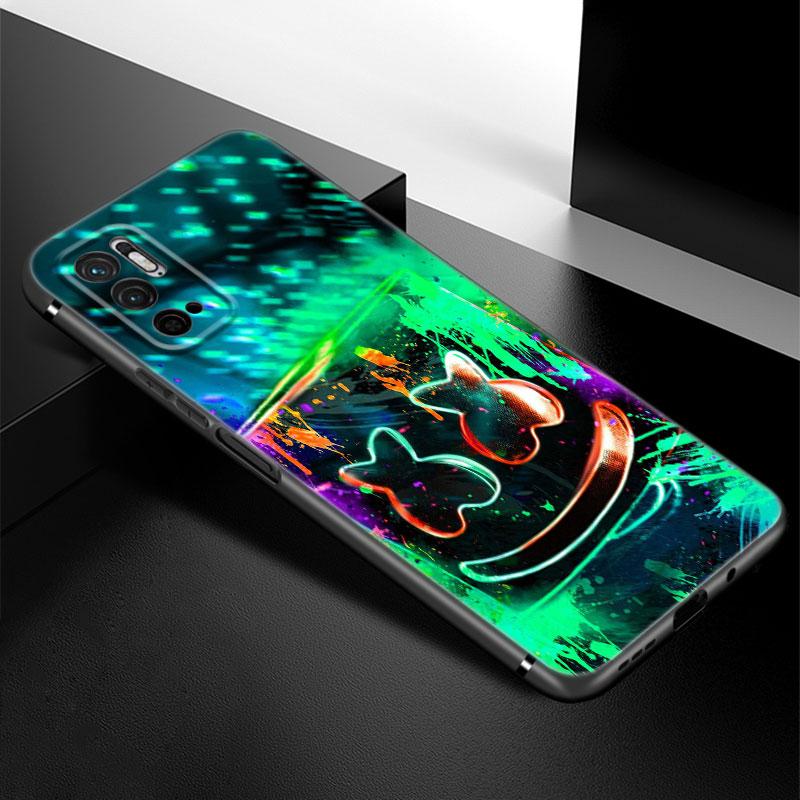 DJ Marshmallow Phone Case For Xiaomi Redmi Note 7 8 9 10 Lite 11 11E 11T 12 Pro 11S 4G 10T 5G 8T 9S 10S Soft TPU Black Cover