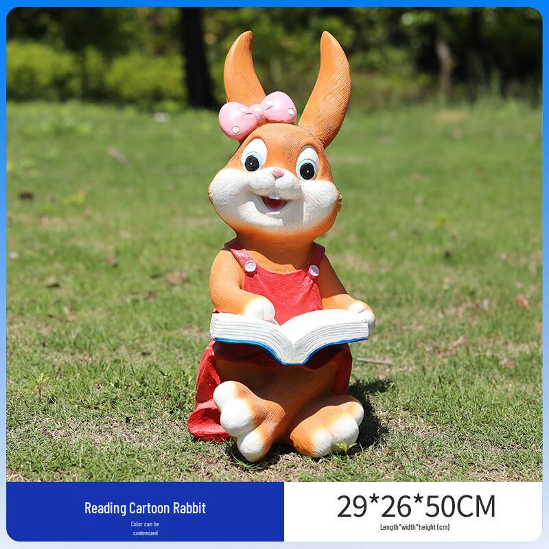 Jiuxia Outdoor Cartoon Rabbit Fiberglass Garden Sculpture