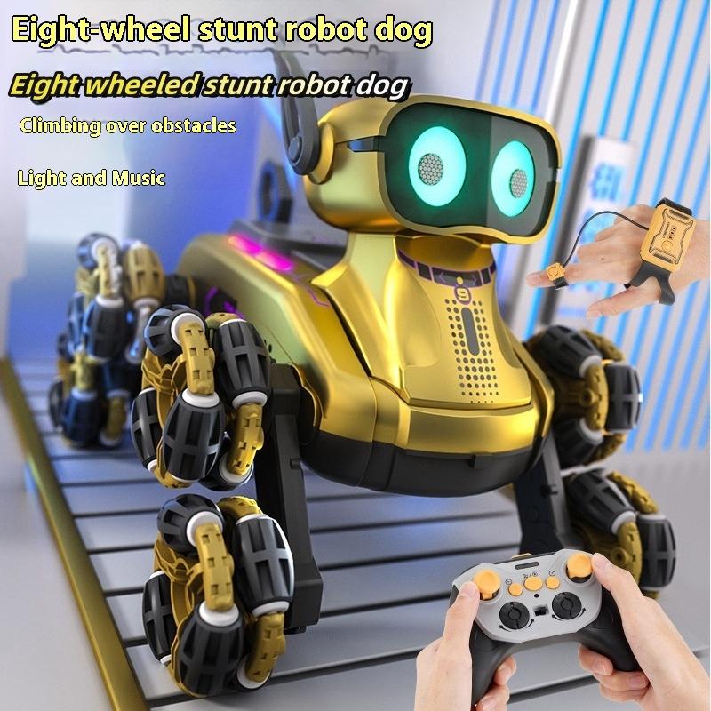 Special Effects Remote Control Mechanical Dog Gesture Sensing Lighting Music Eight Wheel Swing Arm Electronic Pet Children'S Toy