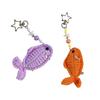 Lightweight User Friendly Crochet Fish Keychain Phone Strap Handmade With Natural Accent For Students Professional