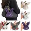 Dark Style Plush Rabbit Keyring Animal Wounded Rabbit Keychain Fluffy Backpack Pendant  Daily Use
