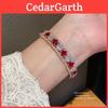 Copper Zircon Geometric Cuff Bracelet With Sparkling Diamonds For Elegant Women
