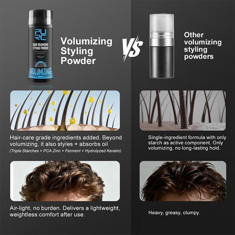PURC 3 In 1 Hair Volumizing Styling Powder for Men Women Long-Lasting Volume Oil Control Nourish Hair Styling Product Hair Care