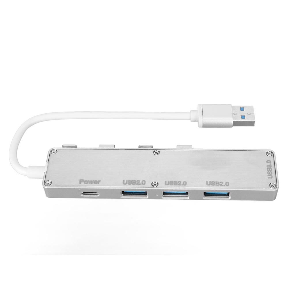 USB Hub Multiport USB3.0 3 USB2.0 USB C Docking Station for Connecting USB Flash Drive Wireless Mouse Keyboard Silver