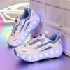 Junshi Boys' Rechargeable Light-Up Roller Skate Shoes