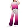 Girls' 2-Piece Set - Short Sleeve Tee & Wide Leg Pants