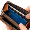 [e-mono] Genuine Leather Coin Purse with Skimming Prevention, Tochigi Leather, Men's Coin Case with Round Zipper, Women's Cowhide Leather, Handmade