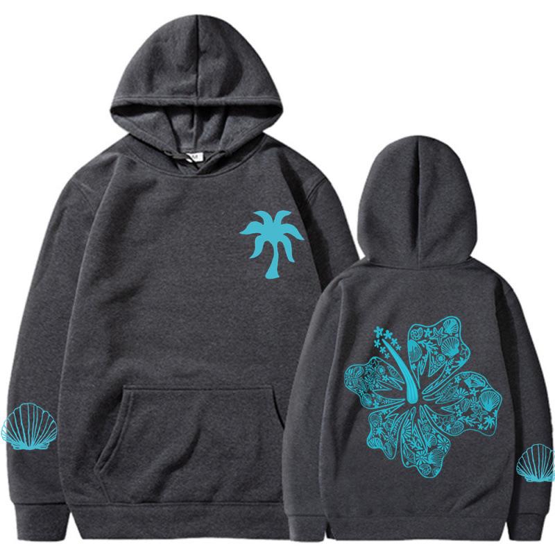 Podzimní Zimní Móda Volná Dámská Mikina Růžový Květinový Vzor Tištěná Ležérní Teplá Mikina