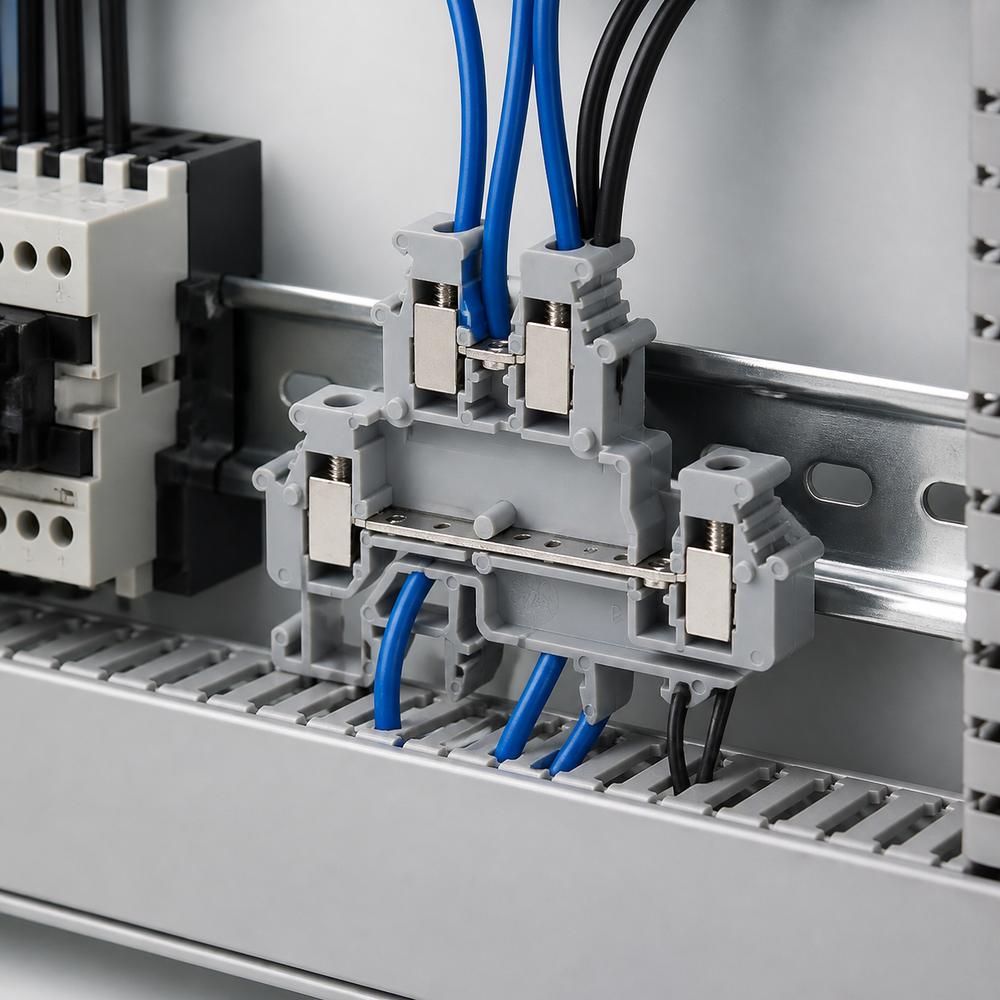 2.5mm Wire Connector Double Level Screw Terminal Block DIN Rail Terminal For Automation Systems